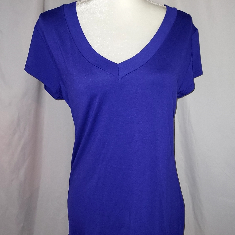 Wassino V-Neck Purple Top Shirt